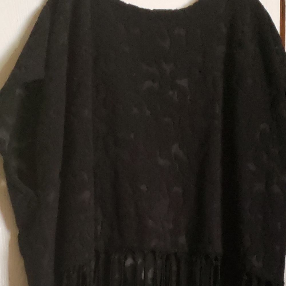 Black Fringed Top